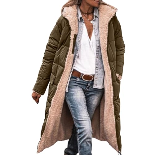 ジャケット・アウター THINK FUR Taffta reversible Long Coat Amazon.com: Trench Coat Women Women Winter Coat Faux Fur