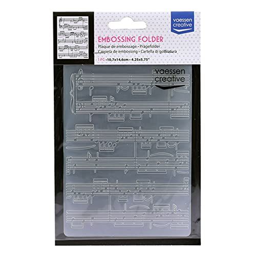 Vaessen creative Plaque d'embossage, Partition Musicale 14,6 x 10,8 x 0,5 cm, 1 pièce, d'anniversaire, Naissance, Cartes de Noël et Loisirs Créatifs en...