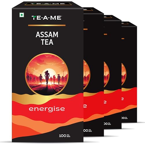 Image of TE-A-ME Energise Assam Black Tea - 400 Tea Bags (4x100) | Strong Assam 400 Tea Bags