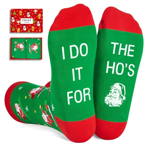Zmart Christmas Gifts Stocking Socks - Xmas Stocking Stuffers for Women Men, Secret Santa Gifts