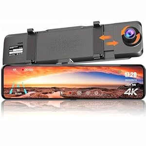 Car in Mirror Video Camrea Front and Rear, 4K Mirror Dash Cam 11 in with GPS Unit, Backup Camera FHD Full w Loop Recording, G Sensor, Parking Monitor