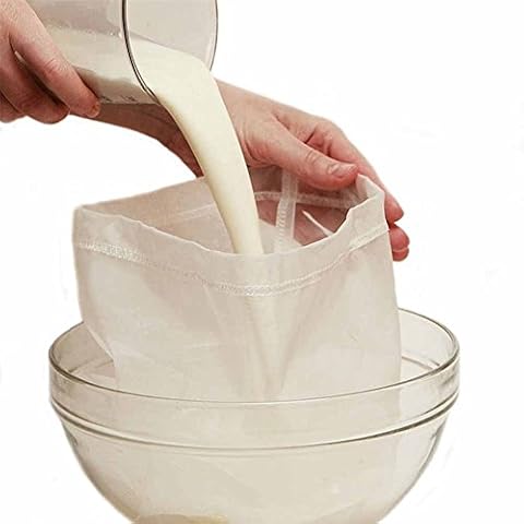 Premium Fine Mesh Food Grade Nut Milk Bag for Almond Milk/Soy Milk - Fine Mesh Nylon Cheesecloth & Cold Brew Coffee Filter, 9" x 12" (5) Cover