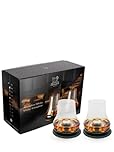 Peugeot- Coffret Dégustation Whisky - 2 Sets (Verre à Whisky + Socle Rafraîchissant + Sous-Verre) + Livret - Coffret Cadeau Whisky, Armagnac, Cognac