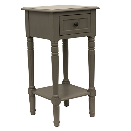 Image of Decor Therapy Simplify 1-Drawer Accent Table, Eased Edge Grey