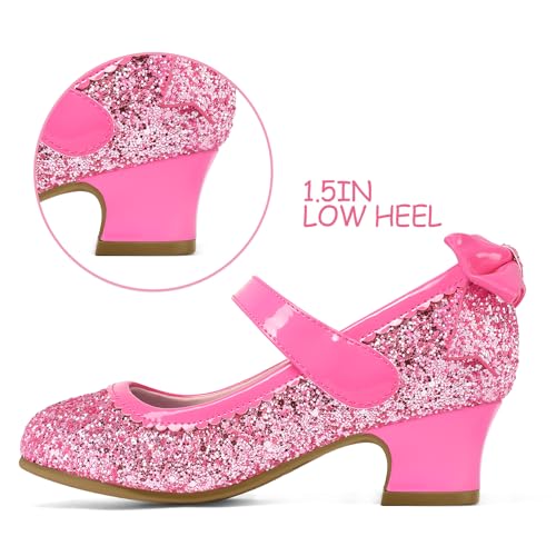 Image of K KomForme Girls Dress Shoes Toddler Glitter Mary Jane Heels