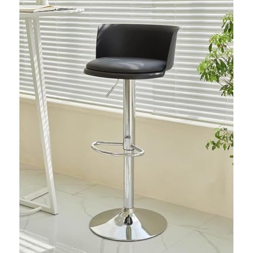 Artiz Taburetes De Bar De Altura Regulable, Taburete Giratorio Moderno Tapizado con Respaldo para Barra De Cocina Y Encimera(Black)