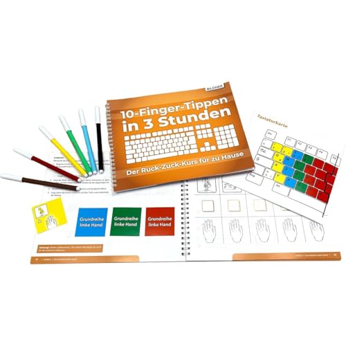  10 Finger tippen in 3 Stunden: Der Ruck-Zuck-Kurs für zu Hause: Der Ruck-Zuck-Kurs für zu Hause - in kürzester Zeit blind jeden Buchstaben finden.: ... Hause schnell das Tastaturschreiben erlernen