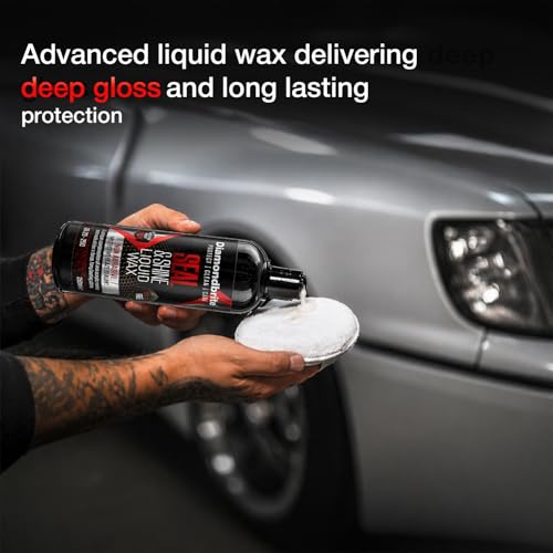 Image of Diamondbrite Seal & Shine Ceramic + Carnauba Wax Car Polish & Paint Sealant | Restores Deep Gloss & Shine | 6 Month Hydrophobic Protection | UV Protection | Safe for Paint, Chrome & Headlights 250ML