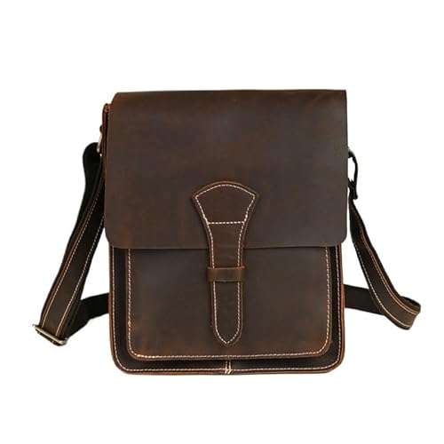 [HNJUBVG] JSEIAJB European Retro Leather Men's Single Shoulder Bag Matte Crossbody Backpack(Style1)