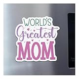 Mothers Day Magnet Mama Mom Gift Magnet World's Greatest Mom Gifts for Fridge Locker Car Decorations, Waterproof Reusable 5.5in