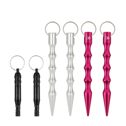 AMATHINGS Kubotan Selbstverteidigung Schlüsselanhänger mit ergonomischem Griff und Signal-Pfeife Selbstverteidigung Waffen legal, Selbstverteidigung Frauen, Verteidigungs Waffen für Frauen