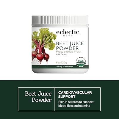 Eclectic Herb - Organic Beet Juice Powder | Stamina & Endurance | Cardiovascular Health, Circulation & Blood Pressure Support | Natural, Vegan, Non-GMO (6 oz | 170 g)