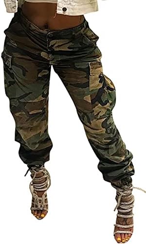 Voghtic Army Fatigue Pants for Women, Women's Camo Sweatpants, High Waist Cargo Jeans for Womens