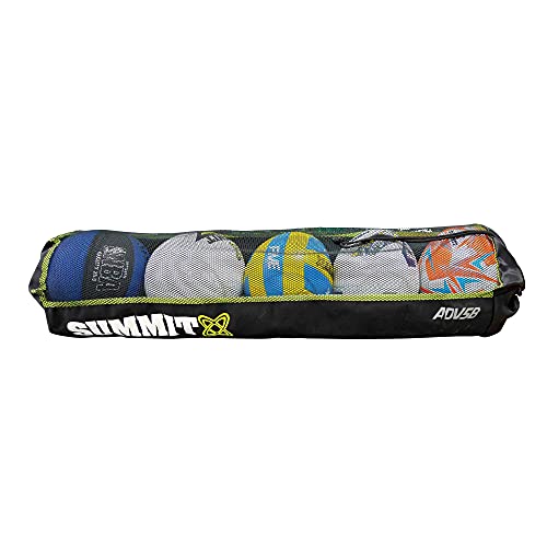 Summit Advance 5-Ball Bag – Lightweight Ball Bag Made from Premium Materials, Holds Five Inflated Balls, Easy to Carry, Ideal for Training, Coaches, Clubs or Equipment Transport – 110x24cm, Black