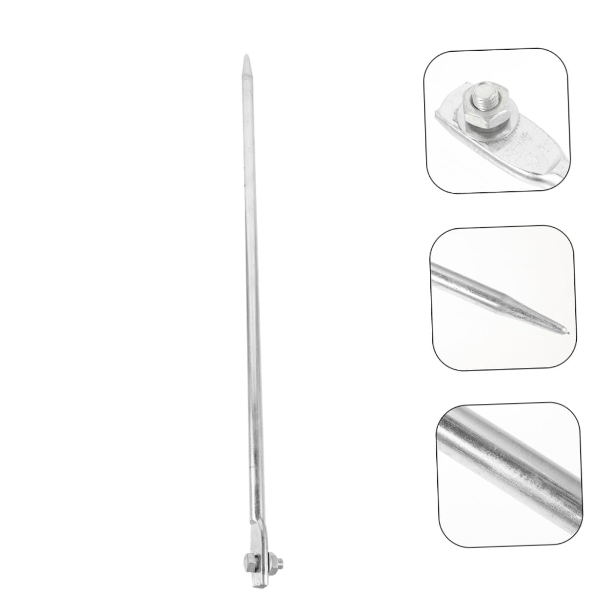 TEHAUX 2 Pezzi Picchetto di Terra in Ferro Leggero Perno di Messa a Terra per Recinzione Elettrica Portatile Robusto per Esterni e Case
