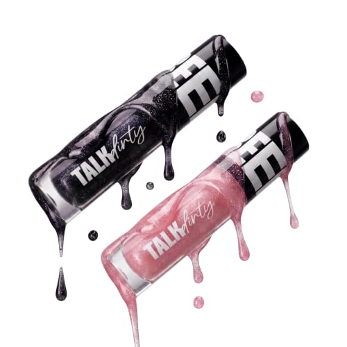 Image of FREED Talk Dirty Peptide Plumping Lip Gloss-Lover & Liar - 4g X 2 | Raspberry Shimmer Gloss with Chilli Plump | Bubblegum Shimmer Gloss | Medium Plumping, High Shine | Gift for Women