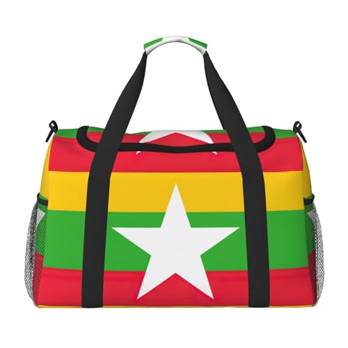 Sac de voyage femme noir imprimé Myanmar parfait comme article personnel de cabine