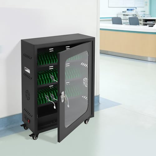 Image of 50 Device Cell Phone Charging Station, Rechargeable Cellphone Locker Storage Charging Station, Mobile Charging Cabinet for Cell Phone, USB Cell Phone Charging Cart with Lock