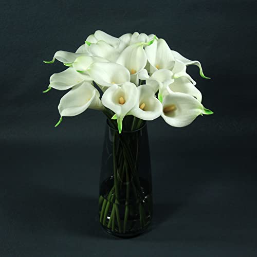 Beautifulu BU-ACL-20PCS-WHITE Artificial Calla Lily Flowers,Realistic And Real Touch Fake Pu Bouquets thumb #6