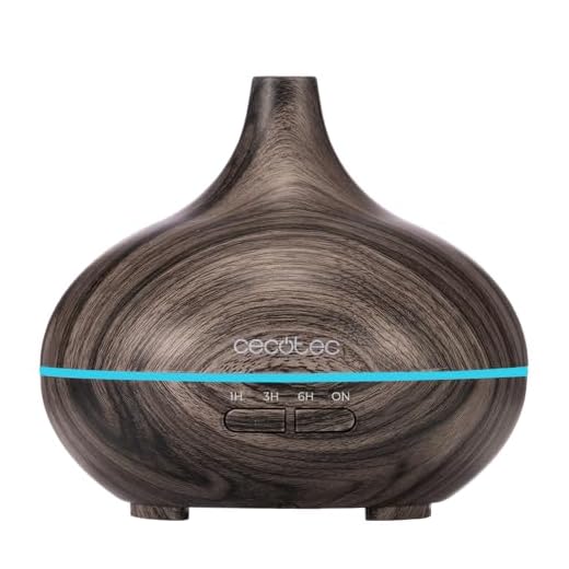 Cecotec Humidificador Ultrasónico con Difusor de Aromas Pure Aroma 300 Yin Grey. Depósito de hasta 300ml, 7 Colores LED Ajustables, Temporizador 10h, Ultrasilencioso, Función de Aromaterapia