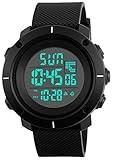 メンズスポーツウォッチ歩数計カロリーデジタル腕時計クロノバックライト防水時計