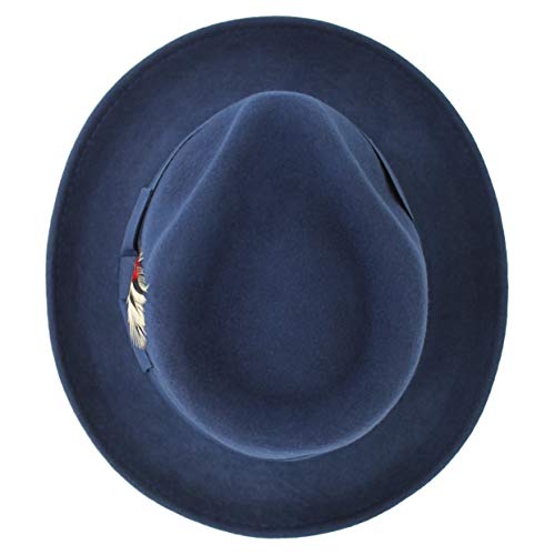 Image of Belfry Gangster Men's Fedora - Crushable 100% Wool Felt Hat, Stain Resistant & Travel Friendly Dress Fedora