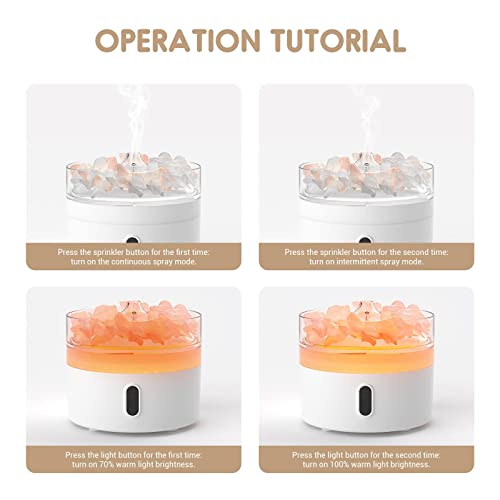 Himalayan Salt Lamp Diffuser, 2-In-1 Salt Lamp & Ultrasonic Essential Oil Aromatherapy Diffuser, 220Ml Tank Oil Diffuser Waterless Auto-Off, Salt Rock Lamp For Home Office Room #TOP2