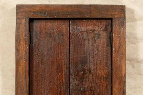 Biscottini Innentür Fenster L 46,5 x T 6,5 x H 63,5 cm - Holztür - Türen für Innen und Außen - Wohnkultur