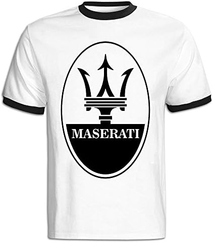 Men's Maserati Logo Baseball Tee Shirt Black Apparel