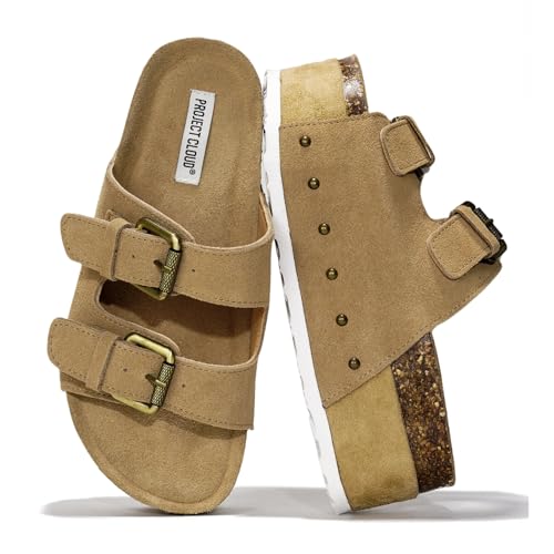 Project Cloud Platform Sandals Women Footwear - Genuine Leather and Durable EVA Sole for Non-Slip and Comfortable Platform - Fashion Summer Sandals for Women 2025 (Oliy)