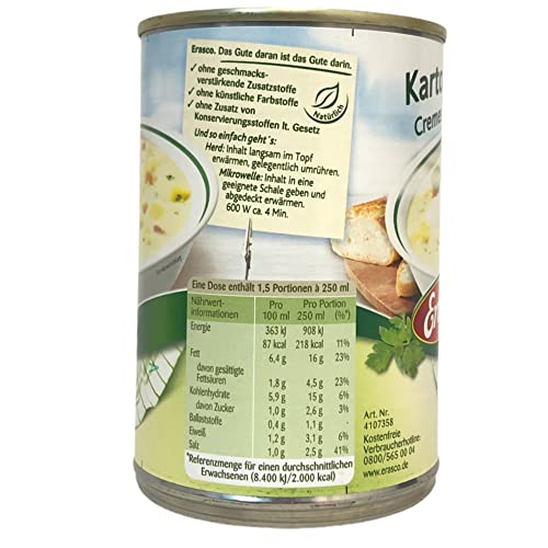 Erasco Kartoffel Cremesuppe 1er Pack (1x390ml) + usy Block – Bild 3