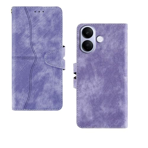 Image of amazon basics Vivo V60 Lite 5G Flip Cover | Card Pockets Wallet & Stand | Flip Cover for Vivo V60 Lite 5G (Purple)