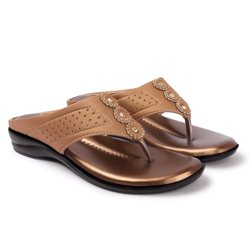 Image of Vendoz Women Casual Beige Flat Sandals (L611)