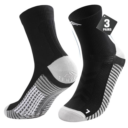 Lounwee Kompression Laufsocken für Herren Damen: Sportsocken mit Fußgewölbeunterstützung Antirutsch-Effekt Bequem Herren Socken Feuchtigkeitsableitend für Läufer