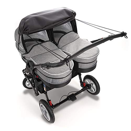 Tenda a vela universale per passeggino gemellare