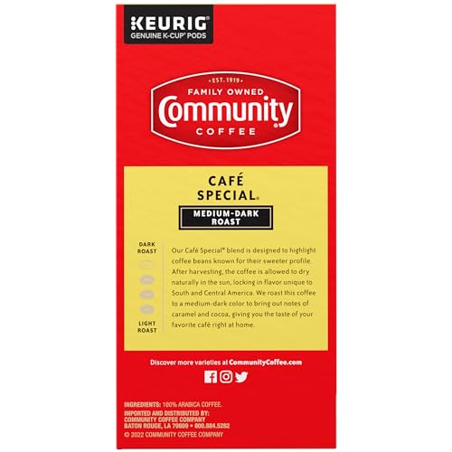Image of Community Coffee Cafe Special, Medium-Dark Roast, Single-Serve Keurig K-Cup Pods, 32 Count (Pack of 4)