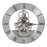 HOMOCONO Movimento Orologio da Tavolo Scheletrato Numeri Romani, Meccanismo al Quarzo Rotondo 86 Mm, Inserto Incassato per Riparazione Fai da Te e Arredamento Casa Vintage