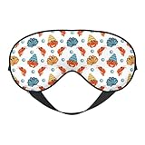 Máscara de dormir con cangrejo ermitaño y vieiras, máscaras de ojos para dormir de doble cara, máscaras para dormir para mujeres y hombres, cubiertas opacas para dormir, viajes
