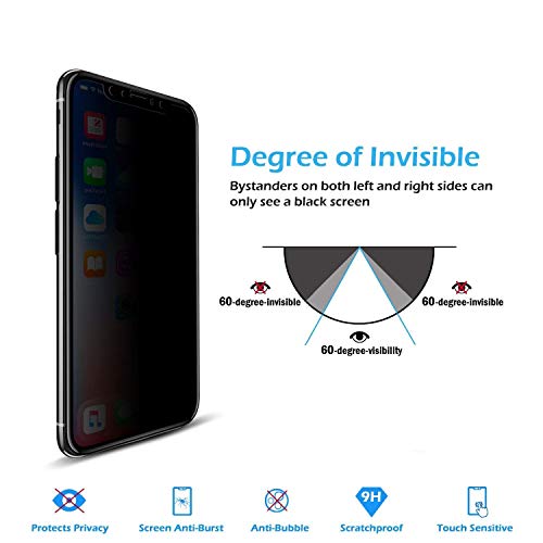 Lamshaw Anti Spy Anti Peep Full Coverage Privacy Tempered Glass Screen Protector for Huawei Mate 20 X (Black)