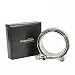 BLACKHORSE-RACING 3 Inch Stainless Steel V Band Bolt Clamp with 2 Male Female Flanges for Turbo Downpipes Exhaust Systems 76mm SS V-Band Flange Kit