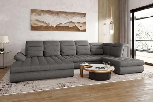 99rooms Toscana Wohnlandschaft Polsterecke Couchgarnitur Velours Vogue Grau Ottomane Links, mit Schlaffunktion 99rooms Toscana Wohnlandschaft Polsterecke Couchgarnitur Velours Vogue Grau Ottomane Links, mit Schlaffunktion