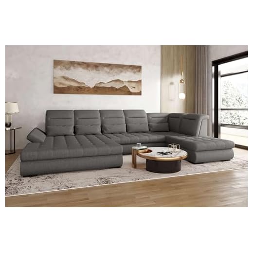 99rooms Toscana Wohnlandschaft Polsterecke Couchgarnitur Velours Vogue Grau Ottomane Links, mit Schlaffunktion