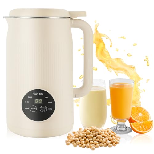 8 in 1 Nut Milk Maker, 40.58oz Soy Milk Maker Machine, with 10 Blades, Nut Milk Maker Machine for Homemade Plant-Based Milk, Oat, Soy, with Delay Start/Keep Warm/Boil Water