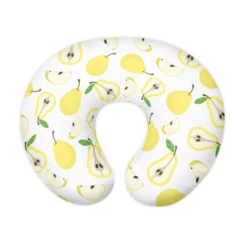 Xernghsao Baby Nursing Pillowcase Yellow Pear Print Stretchy and Super Soft Removable and Washable Suitable for Both Male and Female Babies Suitable for Bottle Feeding and Breastfeeding