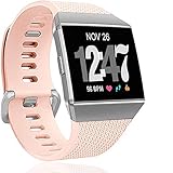 Wepro Bands Compatible with Fitbit Ionic SmartWatch, Watch Replacement Sport Strap for Women Men Kids, Buckle, Small, Blush Pink