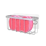 Stainless Steel Sponge Holder for Kitchen Sink Adhesive Kitchen Sink Organizer Basket - Premium Rustproof SUS304 Sink Caddy for Sponges & Brushes – Adhesive Sponge Holder for Easy Installation