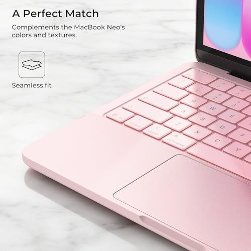 Image of EooCoo Premium Keyboard Cover Skin Protector, Laptop Accessories Compatible with MacBook Neo 13 inch 2026 with A18 Pro Chip A3404, Mac Neo Skin Sticker Scratch-Resistant & TPU Keyboard Cover, Blush