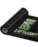 2.6ftx100ft Weed Barrier Landscape Fabric Heavy Duty, Premium 2.4OZ Garden Geotextile Fabric, Outdoor Weed Blocker Landscaping Fabric for Driveway Mats, Erosion Control, Ground Cover Weed Barrier