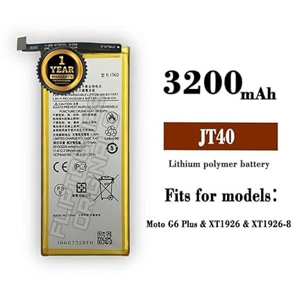 Image of JT40 Battery for Motorola G6 Plus XT1926-9 Battery with 1 Year Warranty**** (X119)