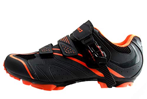 Insun Hombre Zapatillas de Ciclismo con Suela de Carbono y Ademas de Puntera de Refuerzo Montaña Gris/Hebilla 40 EU